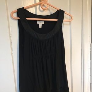 Loft -medium-black satin trimmed dress tank